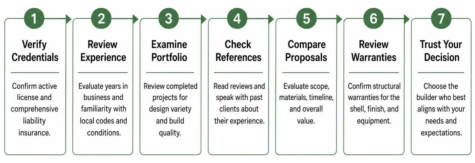 Step-by-step decision framework for selecting a pool contractor