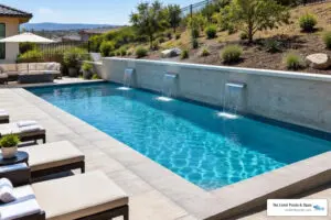 pool built into retaining wall