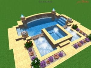 Inground Pool and Hot Tub Combo Designs