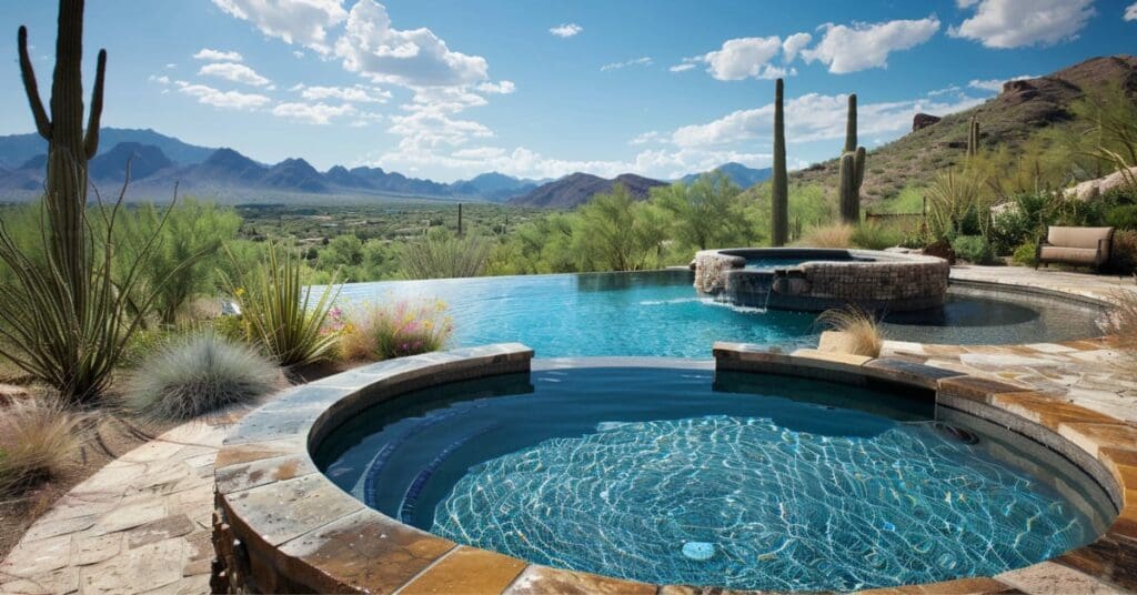 How to Elevate Pool Area With Custom Features, custom pool and spa