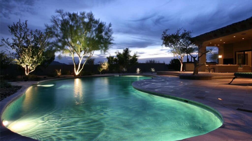 Custom Swimming Pools with Stunning Water & Night Effects, under water lighting
